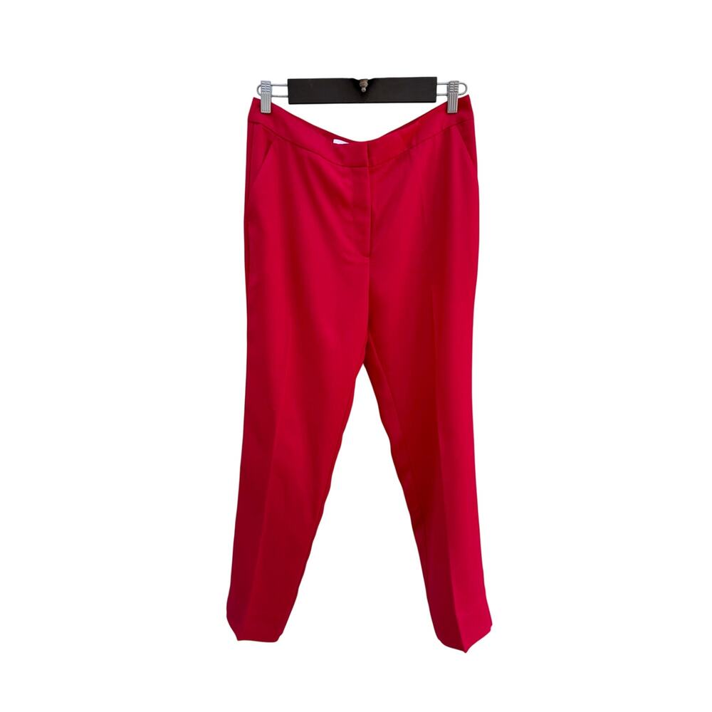 DVF DIANE VON FURSTENBERG Red Crepe Dress Pants 10